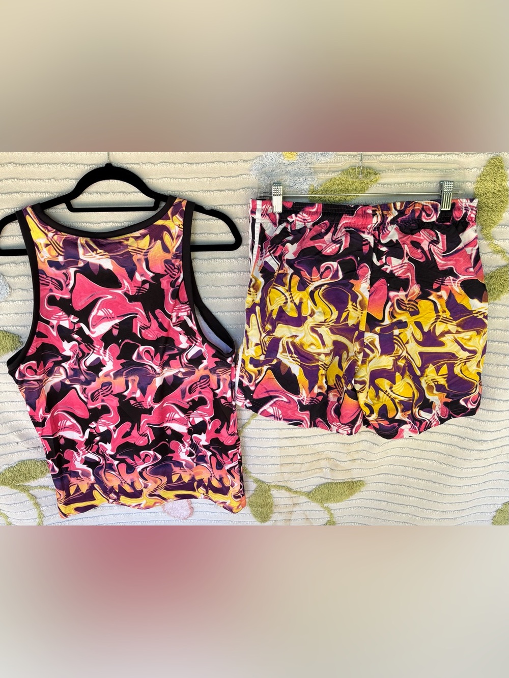 Adidas Originals Pool Party Swim Shorts AND Tank Top Tropical Print NWOT Men's M - Picture 3 of 16
